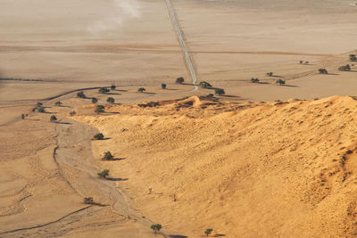 High angle view of desert land