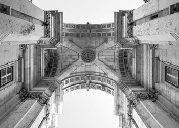 Low angle view of old building against sky