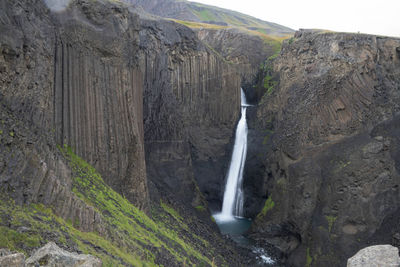 Scenic view of waterfall