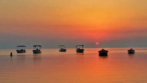 Scenic view of sunset over sea