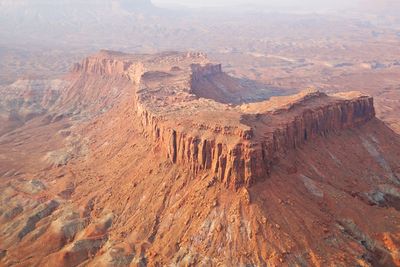 Aerial view of rock formations