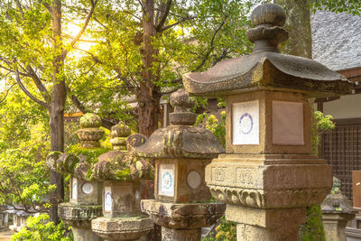 Exterior of temple against building