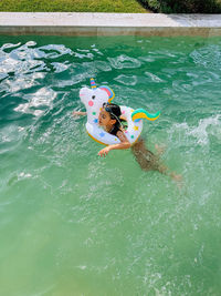 Man swimming in sea