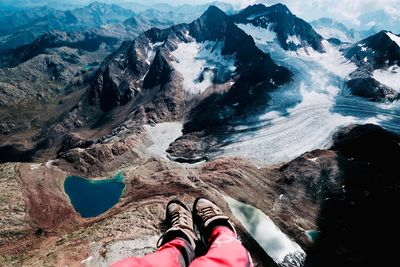 Low section of hiker on cliff