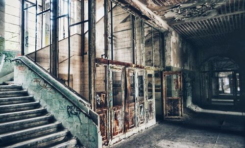 Staircase in abandoned building