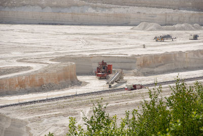 Limestone mining from a limestone quarry and a chalk pit