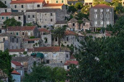 High angle view of townscape against buildings