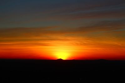 Scenic view of orange sky during sunrise