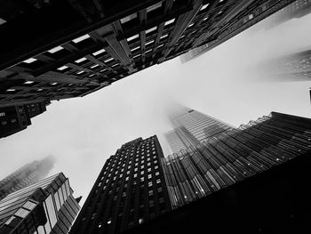 Low angle view of some of the buildings on billionaires row in new york city. 