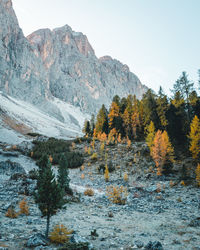 Scenic view of mountains against clear sky