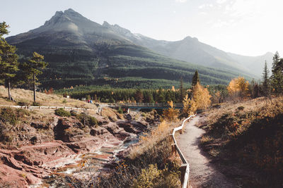 Panoramic view of landscape and mountains against sky