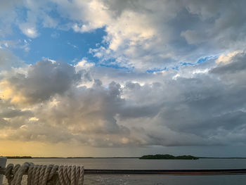 Scenic view of sea against sky at sunset