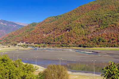 Aragvi river in autumn, georgia