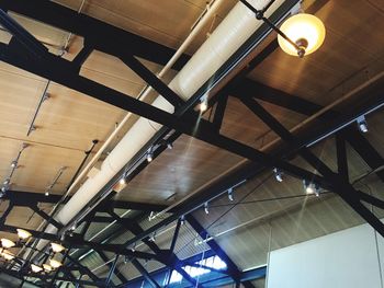 Low angle view of illuminated ceiling