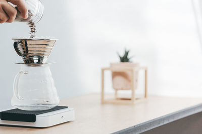Close-up of drink on table at home