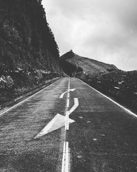 High angle view of road against sky