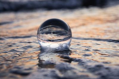 Close-up of wet glass