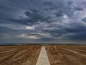 Scenic view of land against sky