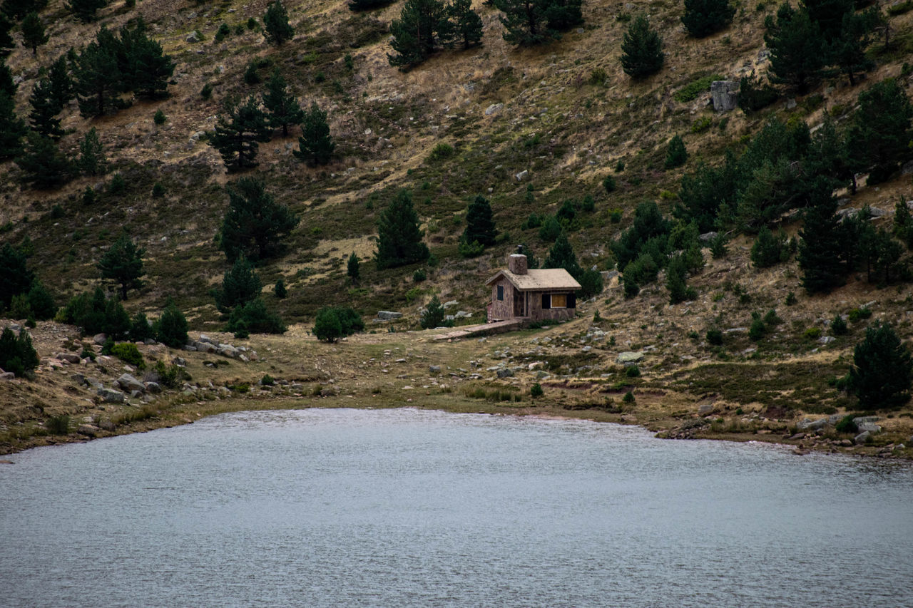 SCENIC VIEW OF TREES BY BUILDINGS AGAINST MOUNTAIN