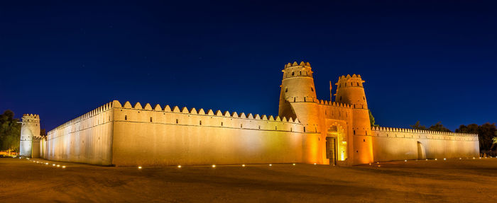 Building against sky at night