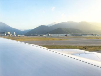 View of airport runway against sky