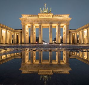 View of historical building at night