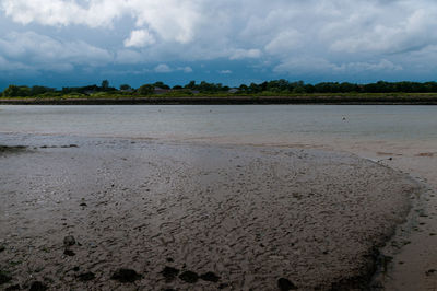 Scenic view of beach against sky