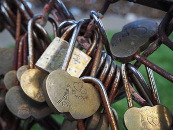 Close-up of padlocks