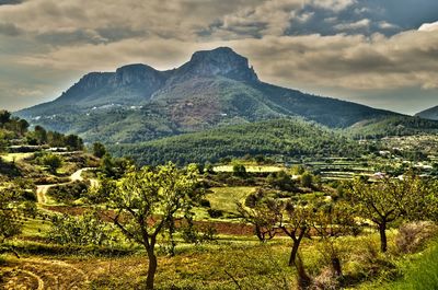 Scenic view of mountains against sky