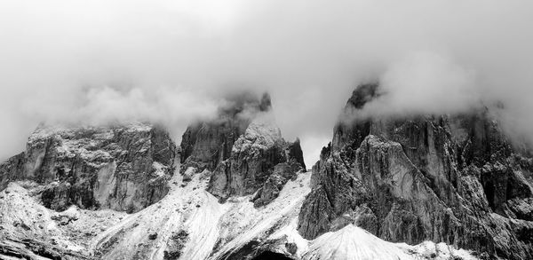 Panoramic view of mountains against sky