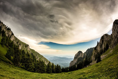 Scenic view of mountains against sky