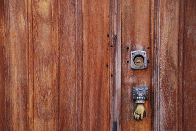 Close-up of closed door