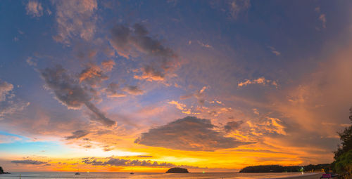 Scenic view of dramatic sky during sunset