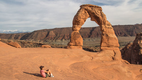 People on rock formation