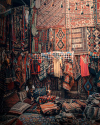 High angle view of people standing in store