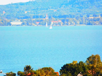 View of sailboat in sea