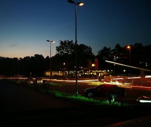 Traffic on road at night