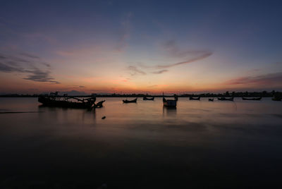 Scenic view of sunset over sea