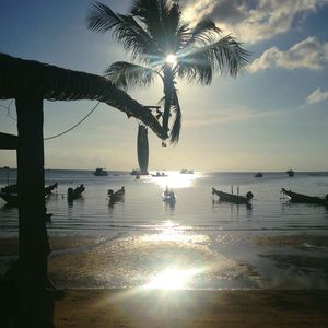Scenic view of sea at sunset