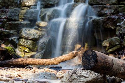 Scenic view of waterfall