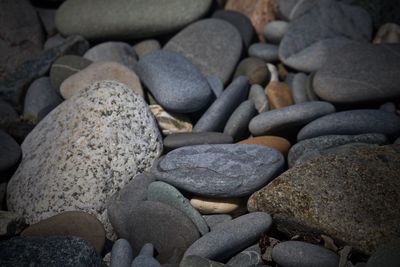 Full frame shot of pebbles on beach