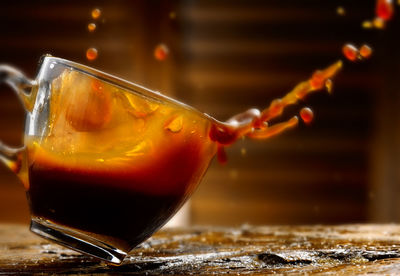 Close-up of drink on table