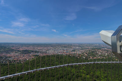 Aerial view of cityscape against sky