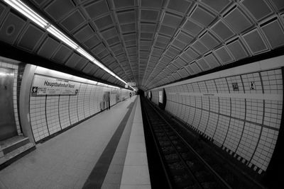 Wide angle view of subway station 