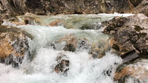 Scenic view of waterfall