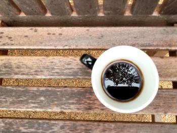 Close-up of coffee cup on table