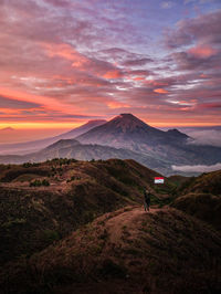 Scenic view of landscape during sunset