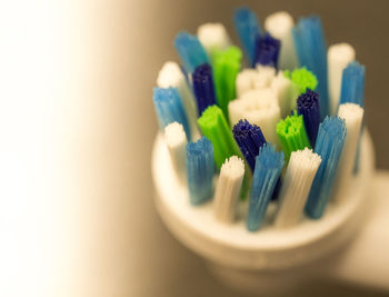 Extreme close-up of toothbrush