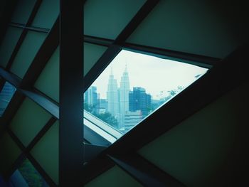 Low angle view of modern buildings against sky