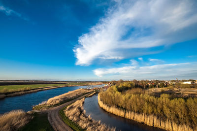 Panoramic view of river against sky